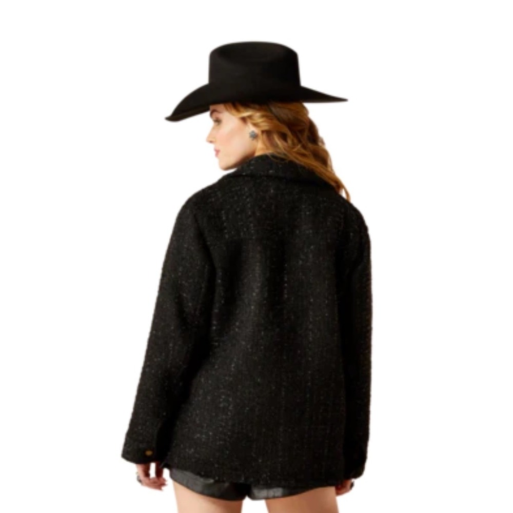 Ariat Jewel Tweed Jacket Black Metallic Western Shacket Western Chic Small - Picture 2 of 9